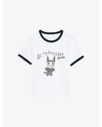 Zadig & Voltaire - Woos Rhinestone-Embellished Short-Sleeve Cotton-Blend T-Shirt - Lyst