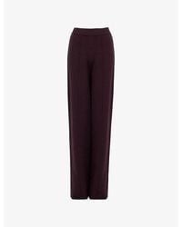 eem - Pintuck-Detail Wide-Leg Mid-Rise Knitted Trousers - Lyst