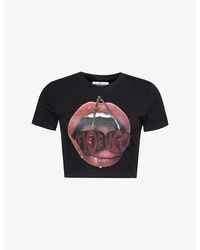 Fiorucci - Mouth Graphic-print Stretch-cotton Jersey T-shirt - Lyst