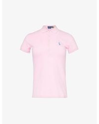Polo Ralph Lauren - Julie Logo-embroidered Stretch-cotton Polo Shirt - Lyst