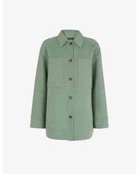 Whistles - Long-sleeve Spread-collar Wool-blend Overshirt - Lyst