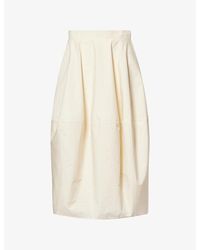 Yasmina Q - Mirabelle Sculptural Cotton Midi Skirt - Lyst