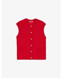 Maje - Sleeveless Cable-Knitted Wool And Cashmere Top - Lyst
