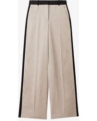 Reiss - Luella Wide-leg High-rise Linen Trousers - Lyst