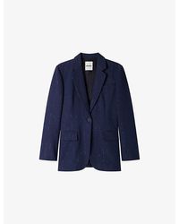 Sandro - Sequin-Stripe Single-Breasted Woven Blazer - Lyst