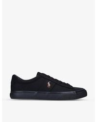 Polo Ralph Lauren - Sayer Logo-embroidered Canvas Low-top Trainers - Lyst