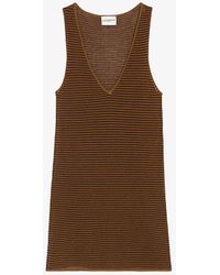 Claudie Pierlot - Stripe-weave Scoop-neck Knitted Vest Top - Lyst