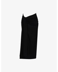House Of Cb - April Draped Stretch-Cotton Midi Skirt Xs (A-C Cup) - Lyst