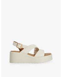 Dune - Karing Leather Wedge Sandals - Lyst