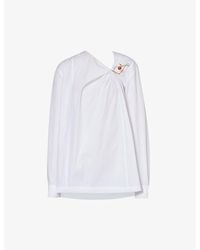 Dries Van Noten - Asymmetric-neck Split-side Cotton Shirt - Lyst