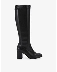 Carvela Kurt Geiger - Strut Faux-Leather Heeled Knee-High Boots - Lyst