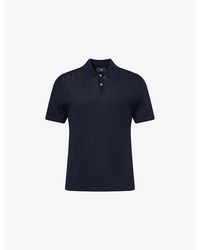 dunhill - Cable-Knit Short-Sleeves Cotton And Silk Polo Shirt - Lyst