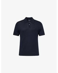 dunhill - Cable-Knit Short-Sleeves Cotton And Silk Polo Shirt - Lyst