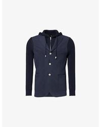 Eleventy - Contrast-Knit Hooded Cotton-Blend Jacket - Lyst