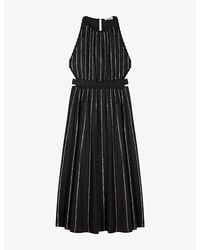 Sandro - Rhinestone Cut-Out Cotton Maxi Dress - Lyst