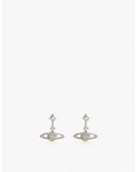 Vivienne Westwood - Mini Bas Relief Silver-toned Brass And Crystal Drop Earrings - Lyst