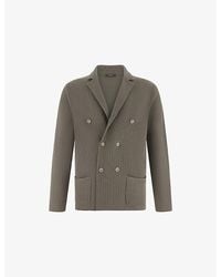BOGGI - Double-Breasted Knitted Cotton Jacket - Lyst