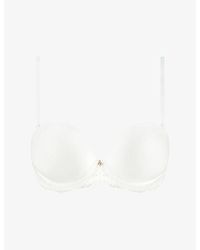Aubade - Kiss Of Love Lace-Embellished Woven Bandeau Bra - Lyst