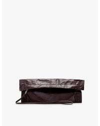 AllSaints - Lutece Fold Patent-Leather Clutch - Lyst