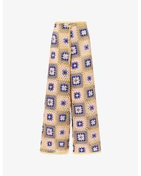 Agua Bendita - Roots Wide-Leg Cotton-Blend Trousers - Lyst