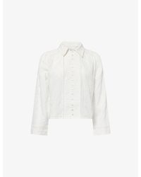 ME+EM - Embroidered Cropped Cotton Blouse - Lyst
