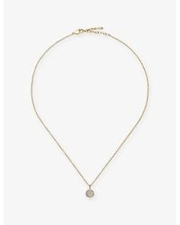 Missoma - Molten Soft Square Pavé 18Ct-Plated Brass And Stainless-Steel Pendant Necklace - Lyst
