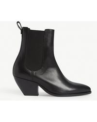 Sandro Raph Cowboy Ankle Boots - Black