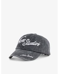 Acne Studios - Brand-embroidered Six-panel Cotton-canvas Baseball Cap - Lyst