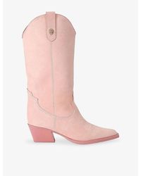 Kurt Geiger - Kiss Suede Cowboy Boots - Lyst