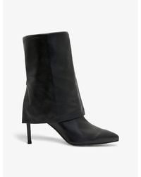 AllSaints - Odyssey Fold-top Heeled Leather Knee-high Boots - Lyst