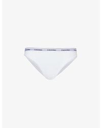 Calvin Klein - Modern Branded-Waistband Stretch-Cotton Briefs - Lyst