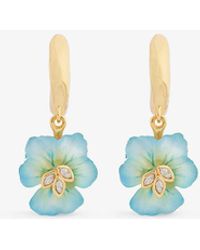 Alexis - Pansy 14ct Yellow-gold Plated Brass Hoop Earrings - Lyst
