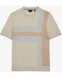 Ted Baker - Tiltz Colour Block-print Wool T-shirt - Lyst