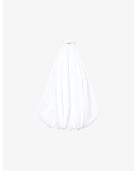 Alaïa - Balloon High-Neck Cotton Mini Dress - Lyst