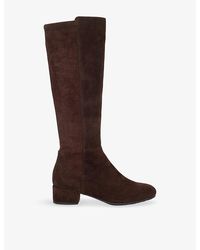 Dune - Tayla Suede Heeled Knee-High Boots - Lyst