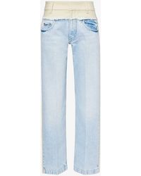Stella McCartney - Contrast-panel Side-stripe Straight-leg Jeans - Lyst
