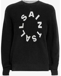 AllSaints - Petra Graphic-print Relaxed-fit Reversible Organic-cotton Jumper X - Lyst