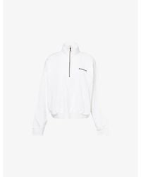 Sporty & Rich - Eden Crest Quarter-Zip Cotton Sweatshirt - Lyst