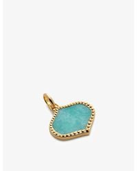 Monica Vinader - Lotus Amazonite-Gemstone 18Ct-Plated Vermeil Sterling- Pendant Charm - Lyst