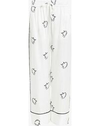 AllSaints - Sofi Heart-print Lyocell And Silk Pyjama Trousers - Lyst
