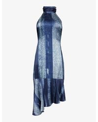 Miaou - Karina Abstract-pattern Stretch-satin Mini Dress - Lyst