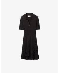Claudie Pierlot - V-Neck Ribbed Knitted Mini Dress - Lyst