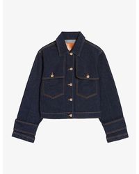 Claudie Pierlot - Villy Straight-fit Cropped-length Stretch-denim Jacket - Lyst