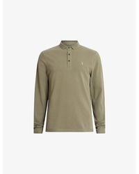 AllSaints - Reform Logo-Embroidered Long-Sleeve Cotton Polo - Lyst