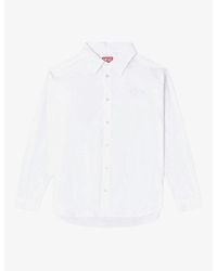 DIESEL - Embroidered-Logo Stretch-Cotton Poplin Shirt - Lyst