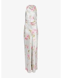 Reformation - Anaiis Floral-Print Silk Maxi Dress - Lyst