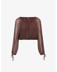 PAIGE - Capricorn Cropped Woven Blouse - Lyst