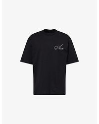 Amiri - Crystal Script-Logo Cotton-Jersey T-Shirt - Lyst