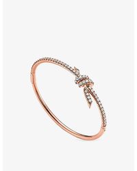 Tiffany & Co. - Tiffany Knot 18Ct Rose- And 1.90Ct Pavé Diamond Bangle - Lyst
