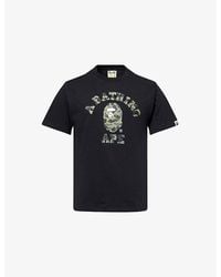 A Bathing Ape - 1St Camo College Cotton-Jersey T-Shirt - Lyst